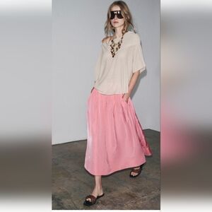 Zara ZW COLLECTION MIDI SKIRT(M)